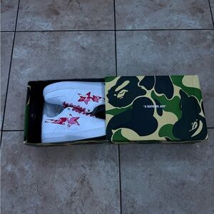 A Bathing Ape White and Pink Sneakers
